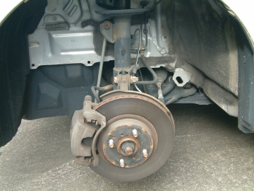 前輪のディスクブレーキ