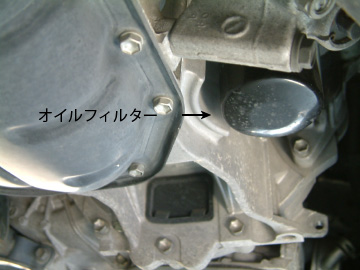 ラクティスのエンジンオイルフィルターの位置