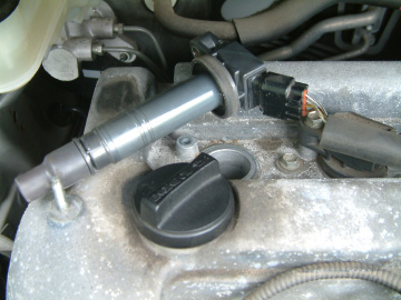 プラグキャップを引き抜いた状態