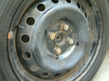 ホイール付きタイヤの取り付け