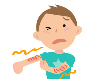 アレルギーの少年