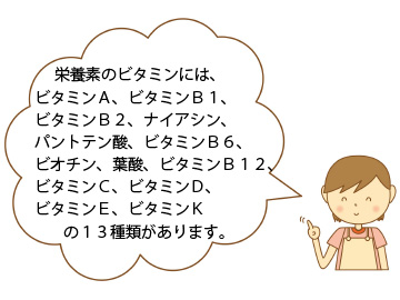 栄養素のビタミンの種類