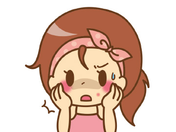 ニキビができた女性