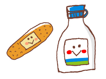 絆創膏と消毒液