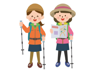 山歩きを楽しむ女性