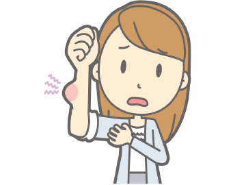 蚊に刺された女性